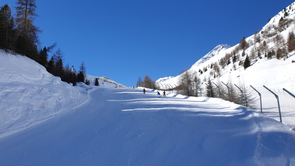 Halverwege de Schwarze Schneid in Sölden.